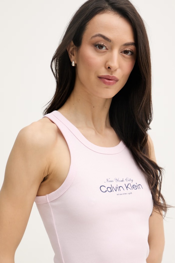 Calvin Klein Jeans top pentru femei roz LV047F816G