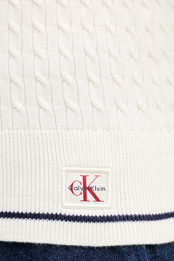 Calvin Klein Jeans úpletový top dámsky s bavlnou LV047F321G béžová