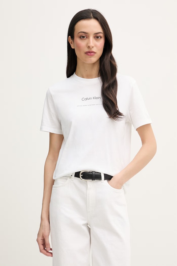 Calvin Klein Jeans tričko dámske bavlnené biela LV047C811G