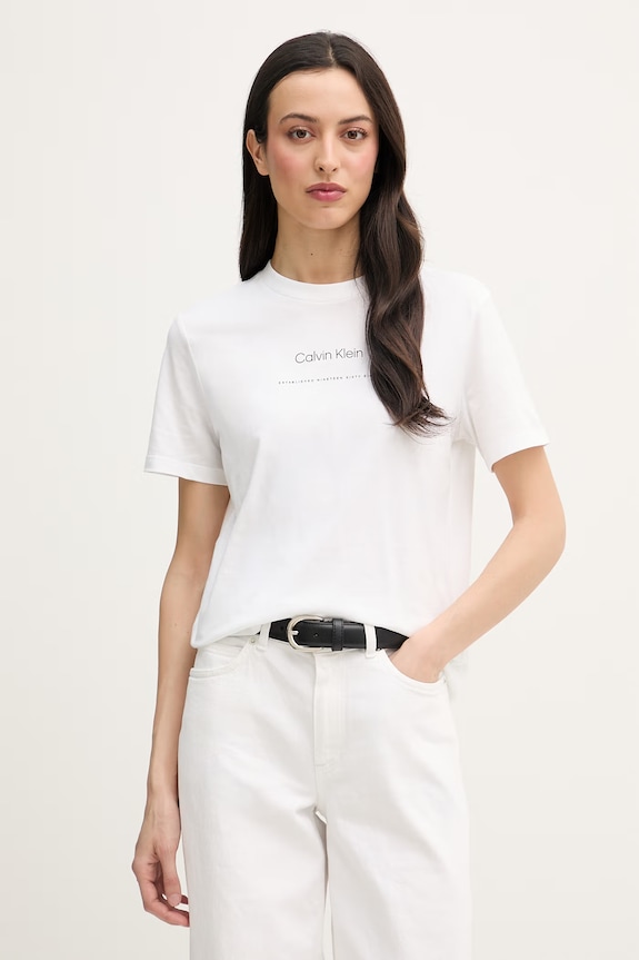 Calvin Klein Jeans tričko dámske bavlnené biela LV047C811G