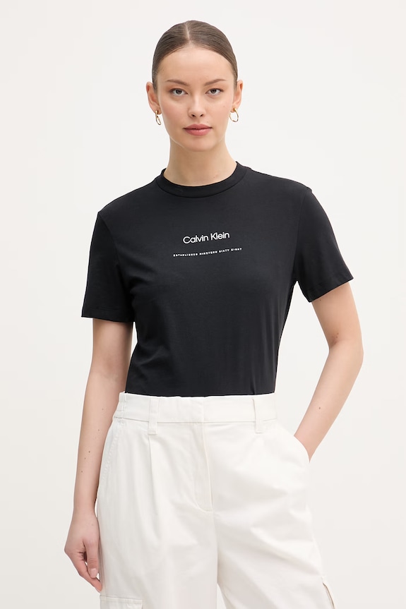 Calvin Klein Jeans tričko dámske bavlnené čierna LV047C811G