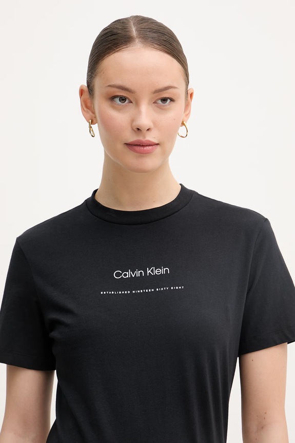 Calvin Klein Jeans tričko dámske bavlnené čierna LV047C811G