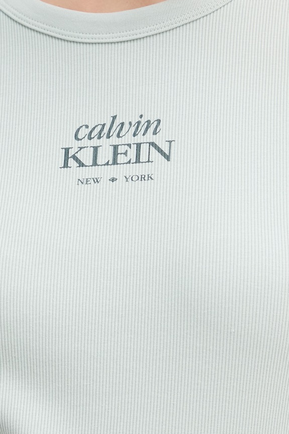 Calvin Klein Jeans tričko dámske bavlnené s elastanom LV047F240G tyrkysová
