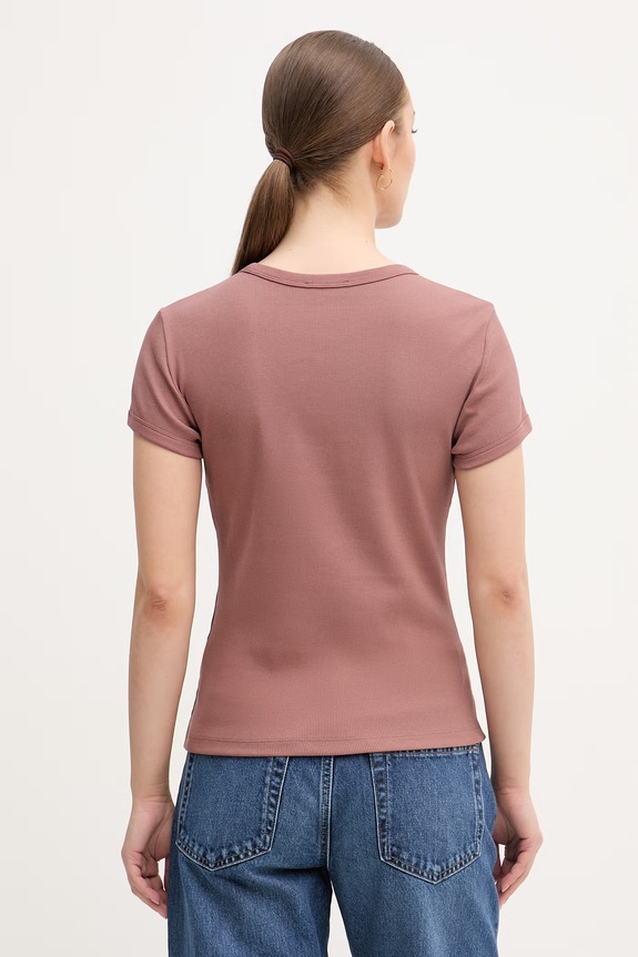 Îmbrăcăminte Calvin Klein Jeans tricou pentru femei, din bumbac cu elastan LV047F240G maro
