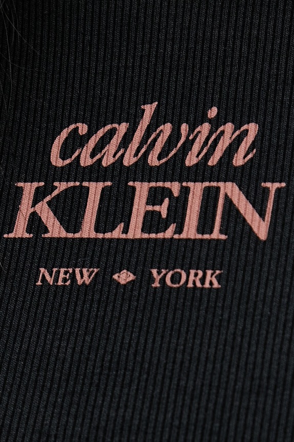 Calvin Klein Jeans tričko dámske bavlnené s elastanom LV047F240G čierna