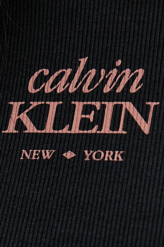 Calvin Klein Jeans tričko dámske bavlnené s elastanom LV047F240G čierna