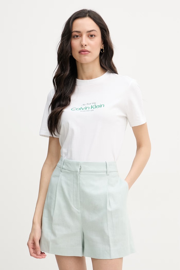 Calvin Klein Jeans tričko dámske bavlnené biela LV047F810G
