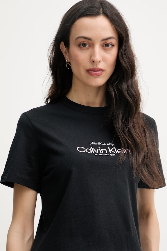 Calvin Klein Jeans tričko dámske bavlnené čierna LV047F810G