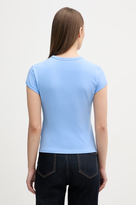 Oblečenie Calvin Klein Jeans tričko dámske bavlnené s elastanom LV047F815G modrá