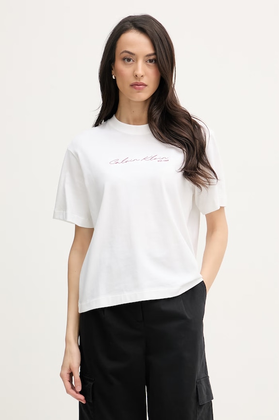 Calvin Klein Jeans Tričko dámske bavlnené biela LV047F820G