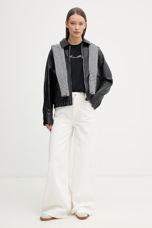 Calvin Klein Jeans tričko dámske bavlnené LV047F820G čierna SS26