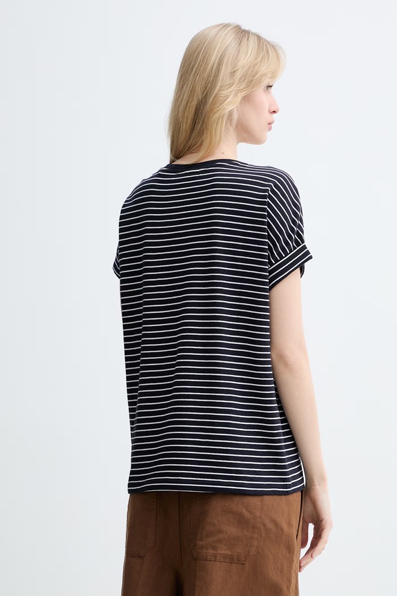 Odzież Marc O'Polo T-shirt damski bawełniany 5000008184 granatowy