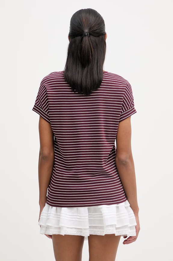 Îmbrăcăminte Marc O'Polo tricou pentru femei, din bumbac 5000008184 burgundia