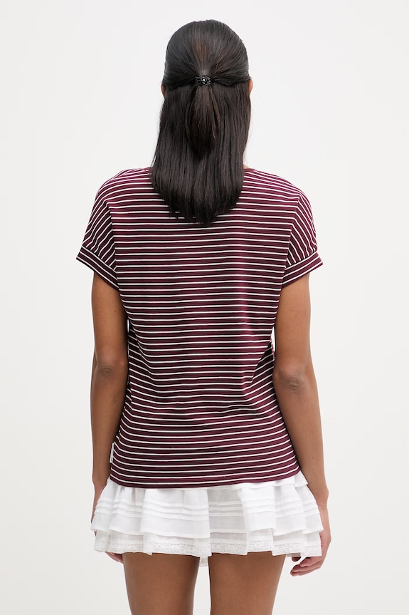 Îmbrăcăminte Marc O'Polo tricou pentru femei, din bumbac 5000008184 burgundia