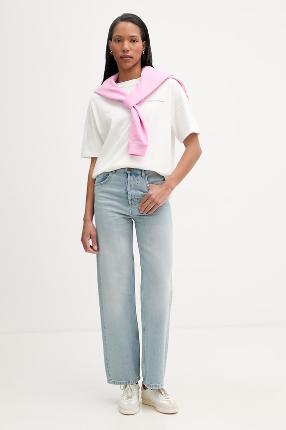 Marc O'Polo oversize tričko dámske bavlnené 5000009628 béžová SS26