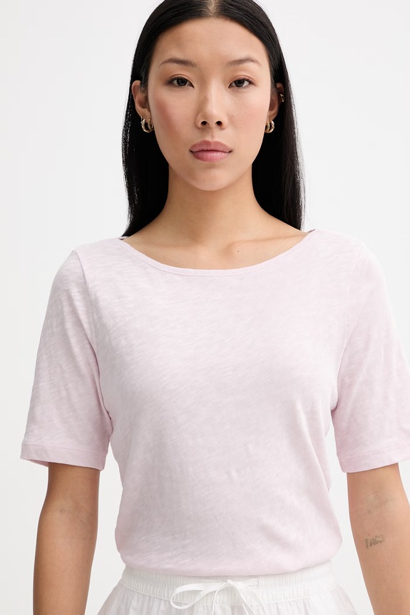 Marc O'Polo T-shirt damski bawełniany różowy 5000013299