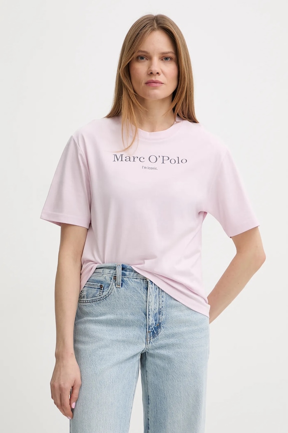 Marc O'Polo t-shirt in cotone sovrastampa rosa 5000013306
