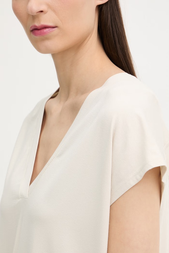 Marc O'Polo basic tričko dámske bavlnené béžová 5000013325