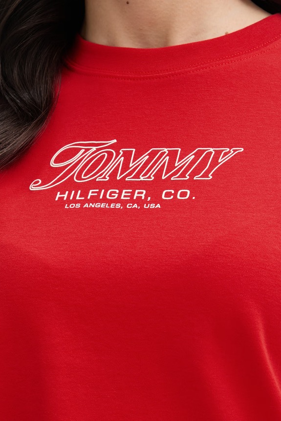 Tommy Hilfiger t-shirt damski bawełniany SUMMER WW0WW48707 czerwony