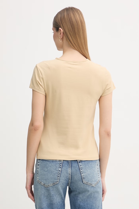 Odzież Tommy Hilfiger t-shirt damski SUMMER WW0WW48710 beżowy