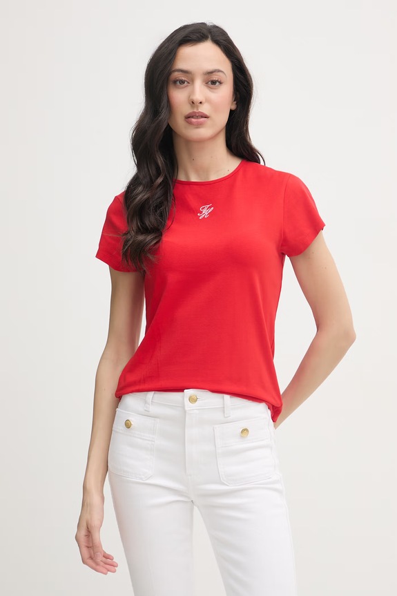 Tommy Hilfiger majica za žene SUMMER crvena WW0WW48710