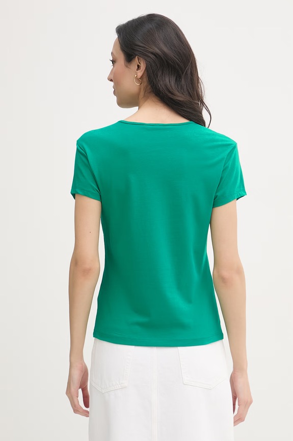 Odzież Tommy Hilfiger T-shirt damski SUMMER WW0WW48710 zielony