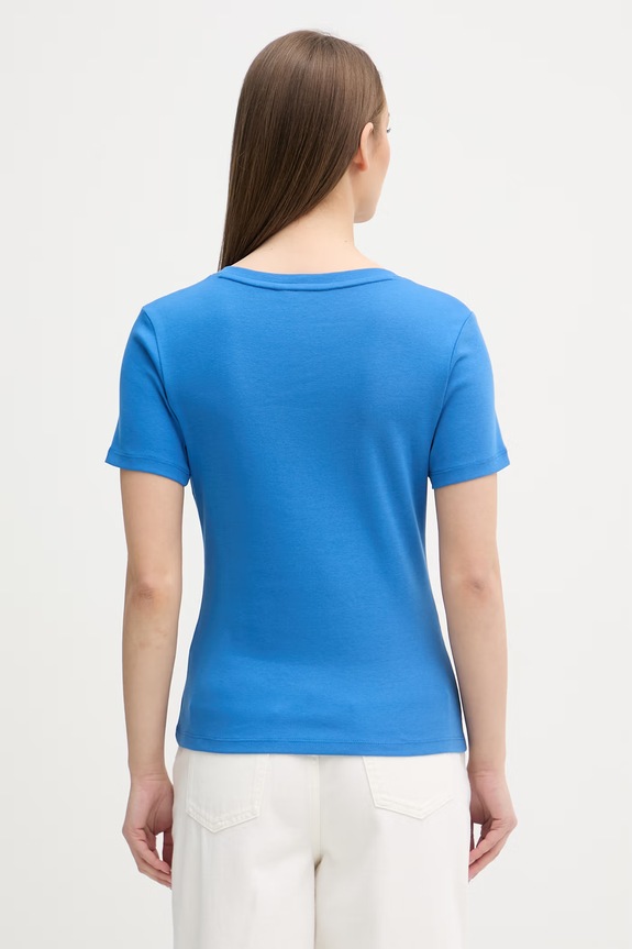 Îmbrăcăminte Tommy Hilfiger tricou pentru femei, din bumbac WW0WW40584. albastru