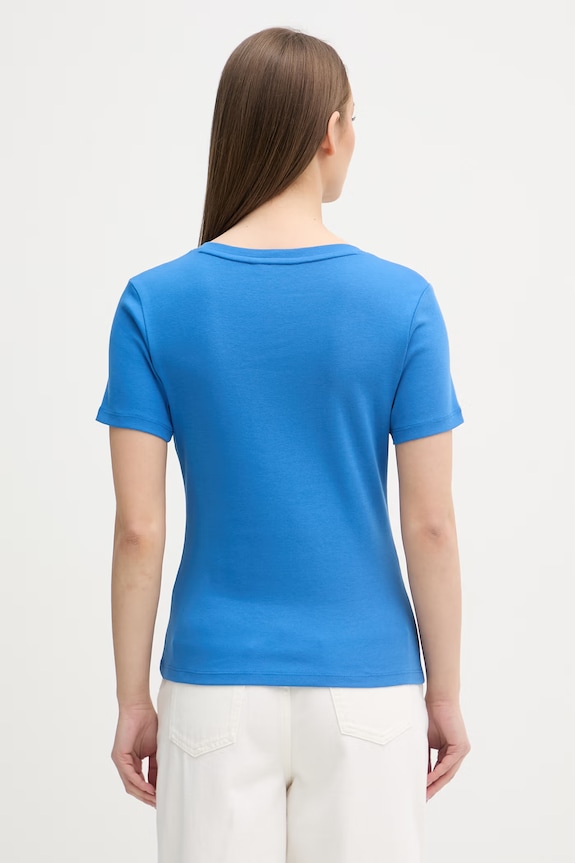 Îmbrăcăminte Tommy Hilfiger tricou pentru femei, din bumbac WW0WW40584. albastru