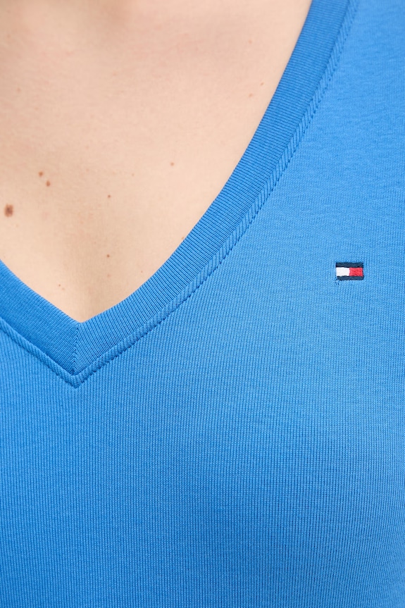 Tommy Hilfiger tricou pentru femei, din bumbac WW0WW40584. albastru
