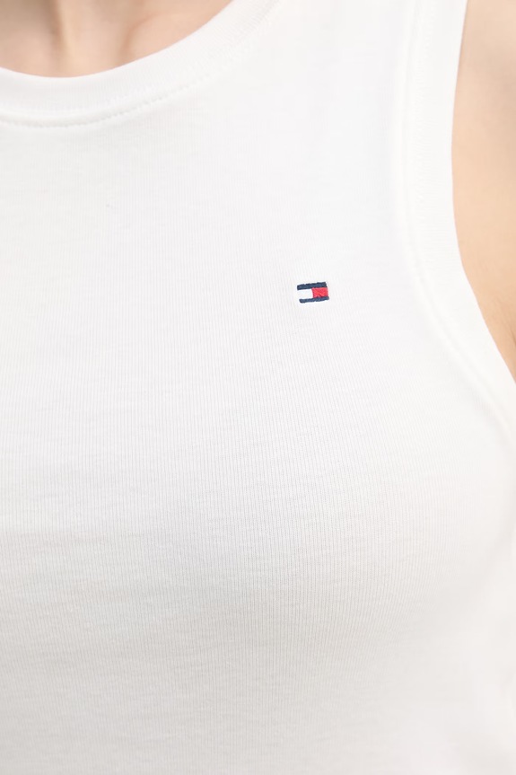 Tommy Hilfiger top damski bawełniany WW0WW47806 biały