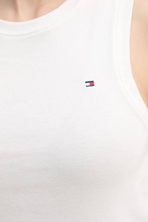 Tommy Hilfiger top damski bawełniany WW0WW47806 biały