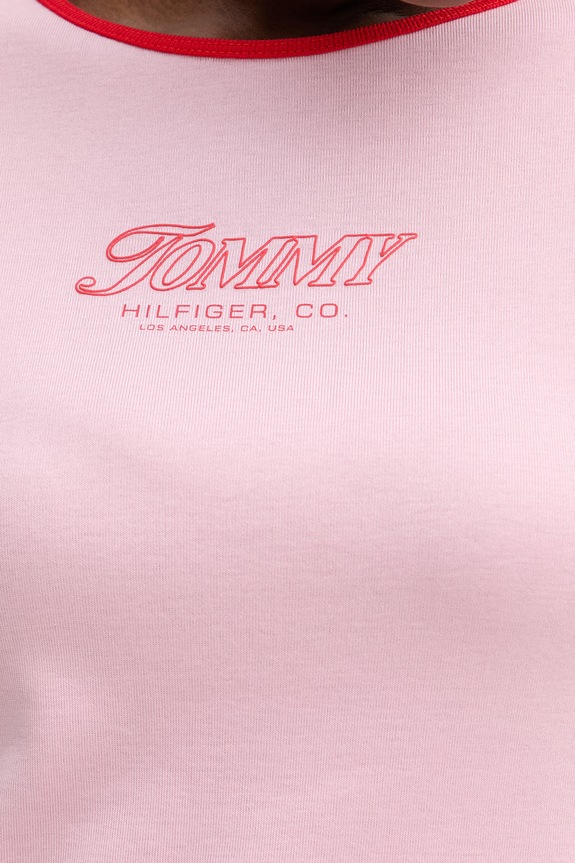 Tommy Hilfiger T-shirt γυναικείο βαμβακερό WW0WW49245 ροζ