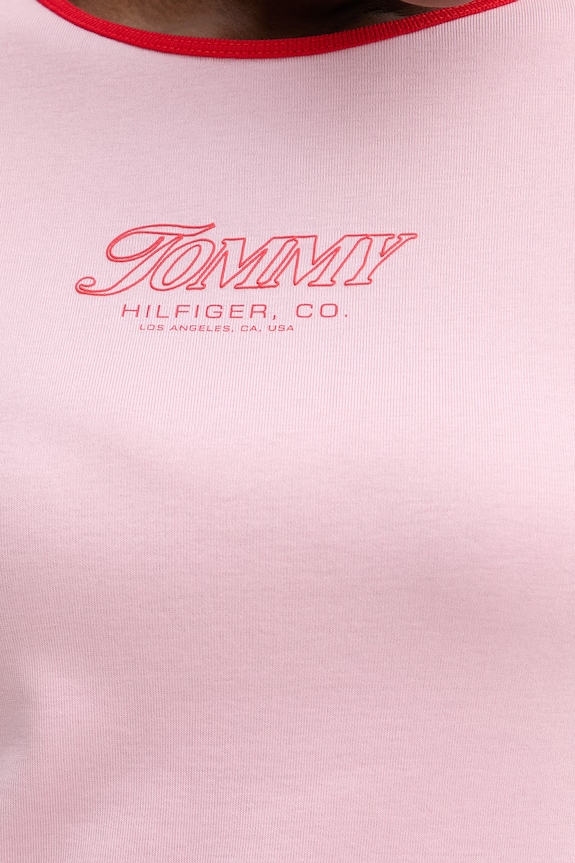 Tommy Hilfiger tričko dámské bavlněné WW0WW49245 růžová