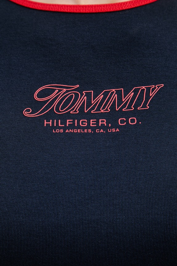 Tommy Hilfiger T-shirt γυναικείο βαμβακερό WW0WW49245 σκούρο μπλε
