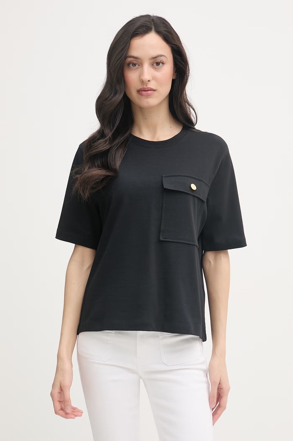 Tommy Hilfiger majica za žene od pamuka crna WW0WW49249