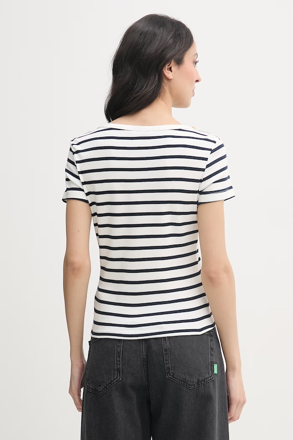 Odzież Tommy Hilfiger t-shirt damski bawełniany WW0WW49250 beżowy