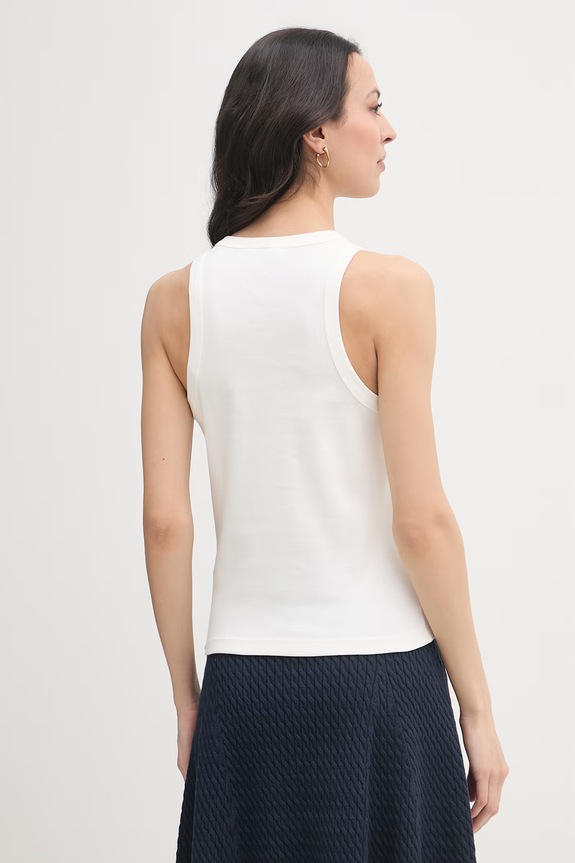 Odzież Tommy Hilfiger top damskie bawełniane WW0WW49251 beżowy