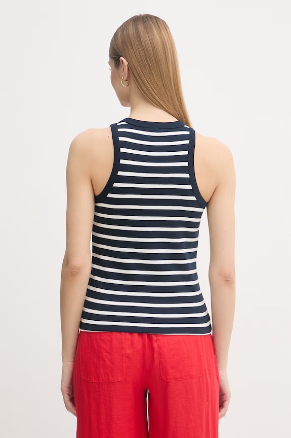 Odzież Tommy Hilfiger top damski bawełniany WW0WW49251 granatowy
