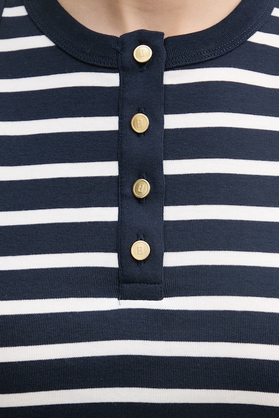 Tommy Hilfiger top damski bawełniany WW0WW49251 granatowy