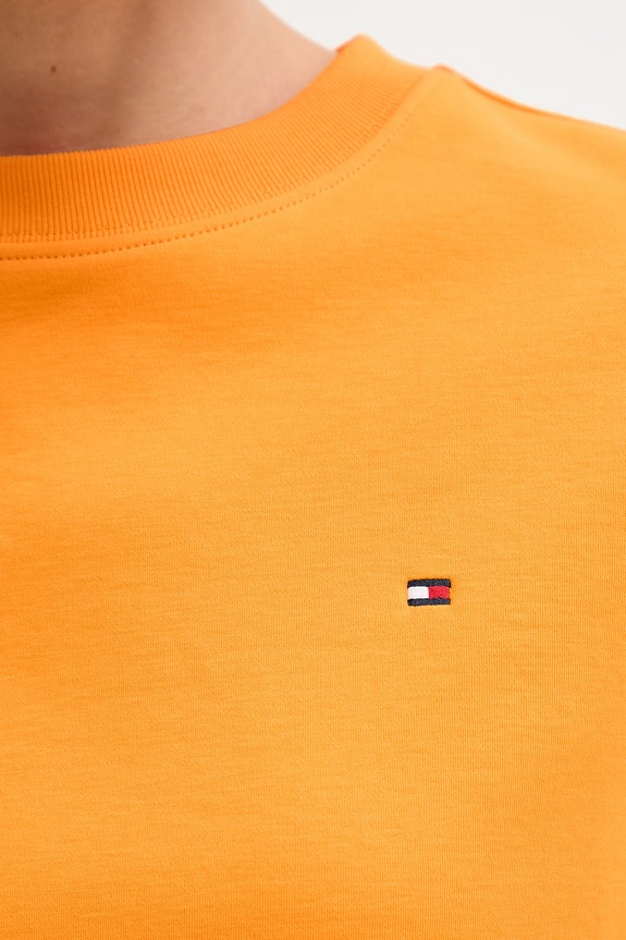 Tommy Hilfiger női pamut póló WW0WW49646 narancssárga
