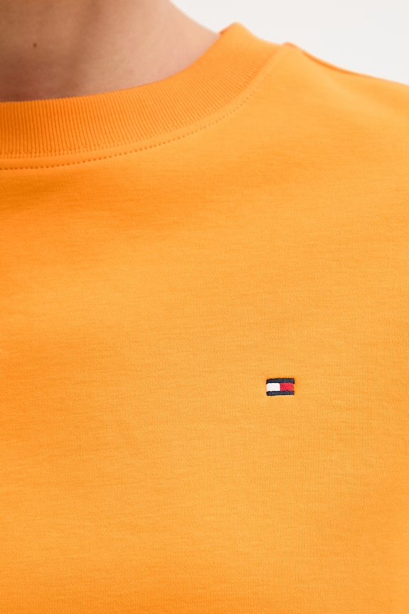 Tommy Hilfiger női pamut póló WW0WW49646 narancssárga