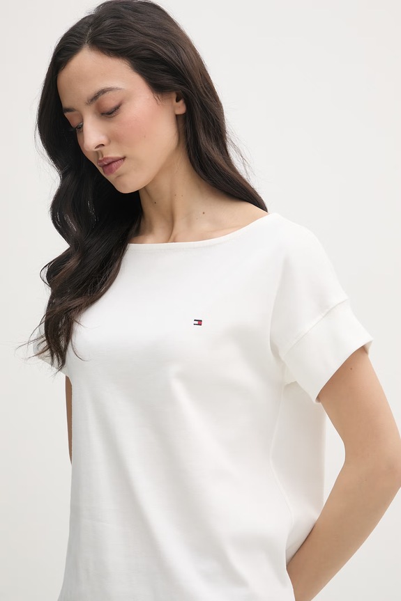 Tommy Hilfiger T-shirt γυναικείο βαμβακερό μπεζ WW0WW49723