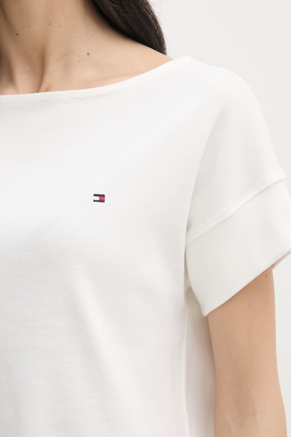 Tommy Hilfiger T-shirt γυναικείο βαμβακερό WW0WW49723 μπεζ