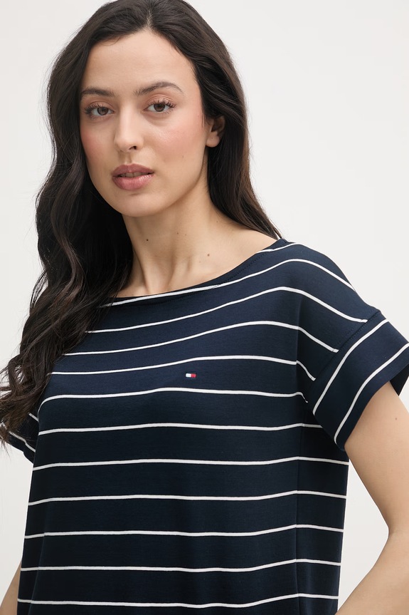 Tommy Hilfiger t-shirt damski bawełniany granatowy WW0WW49723