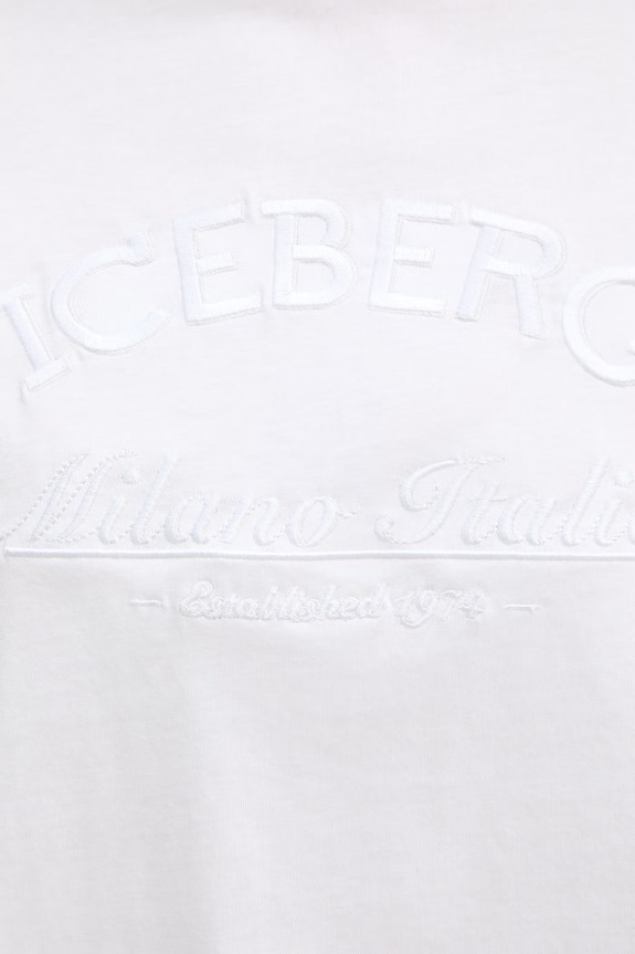 Βαμβακερό μπλουζάκι Iceberg FB01.6325 λευκό