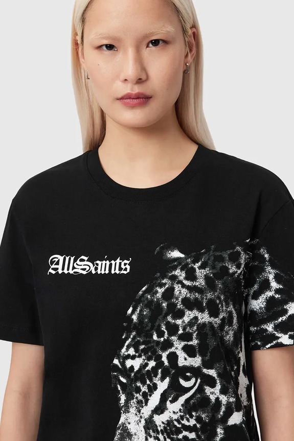 Хлопковая футболка AllSaints ZAYA чёрный W040JE