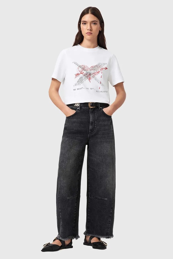 Oblečenie Bavlnené tričko AllSaints HEARTACHE W081JE biela
