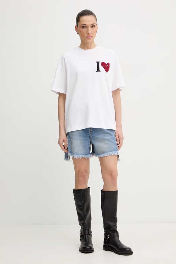 AllSaints tricou din bumbac LOVER W082JE alb SS26