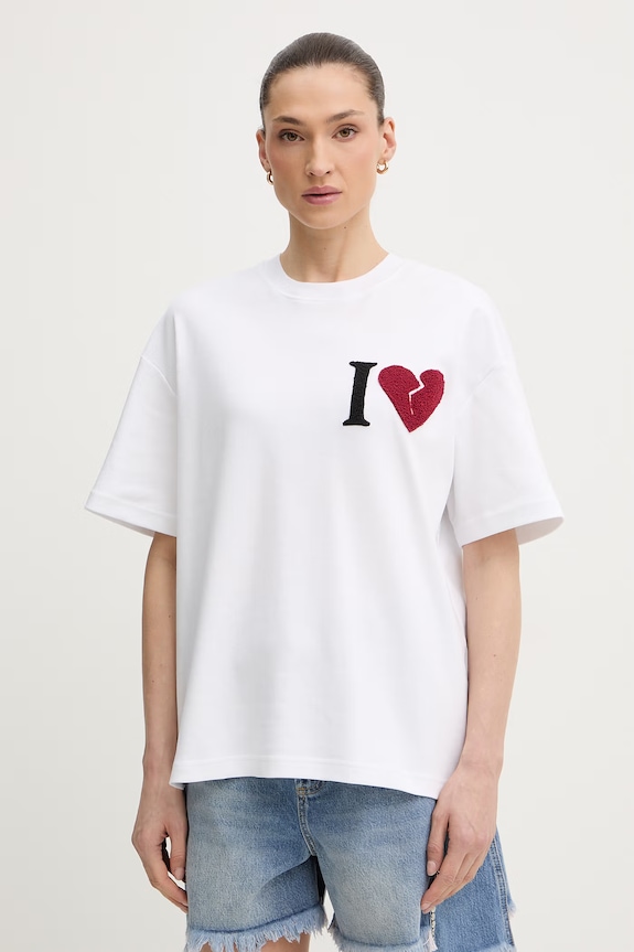 Îmbrăcăminte AllSaints tricou din bumbac LOVER W082JE alb