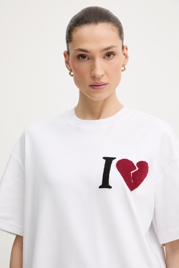 AllSaints tricou din bumbac LOVER alb W082JE
